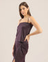 Short tank top in metallic stretch jersey